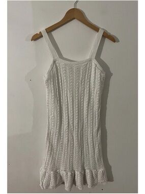 Willow & Wind Boho Cottagecore Crochet Knit Mini Dress Juniors Size Large